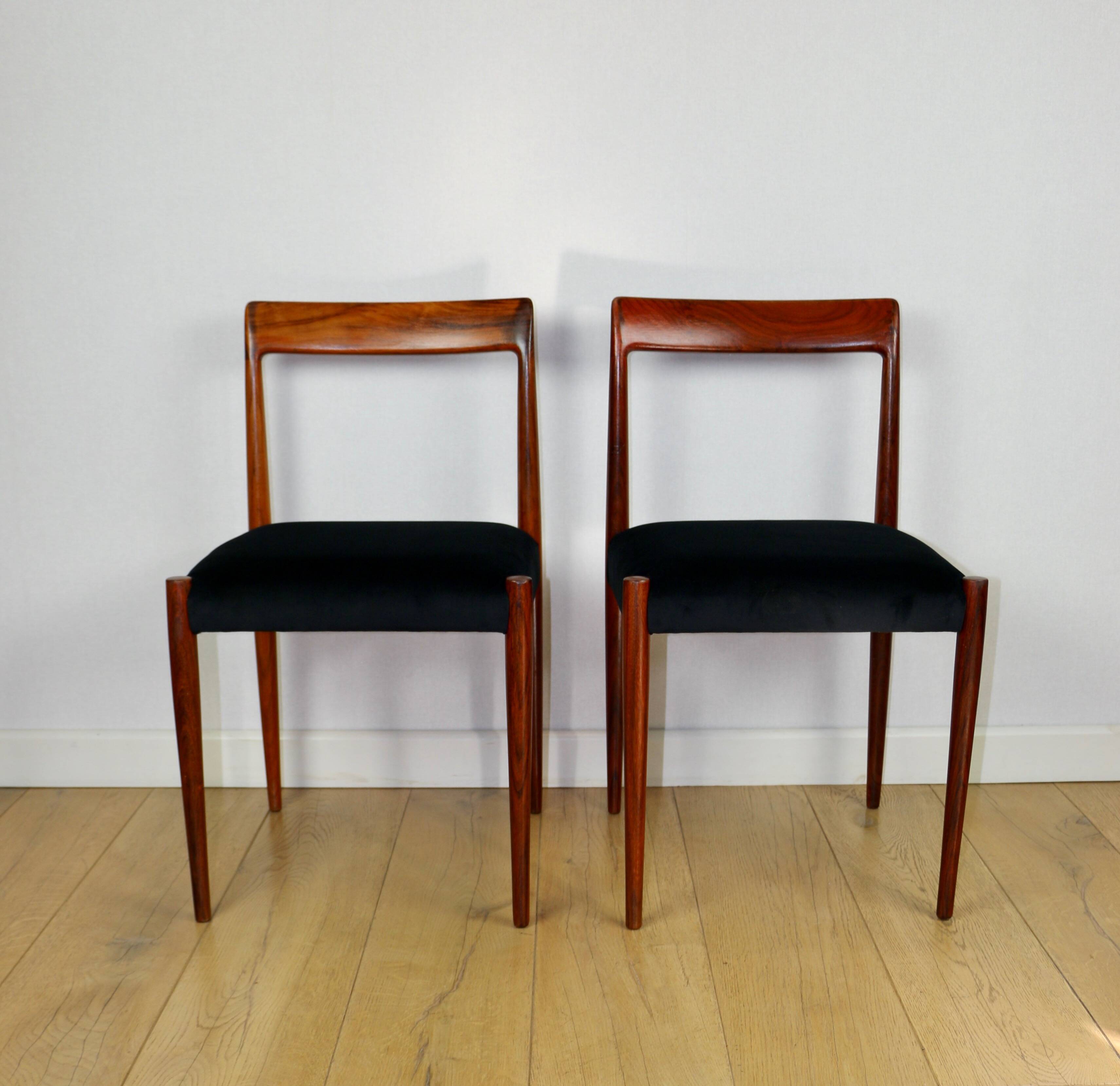 German Lübke vintage black chairs - 4 pieces - great set