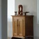 Antique Danish pine wardrobe with panelled doors, Wabi Sabi, late 18th century.