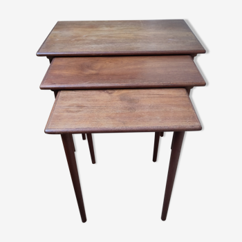 3 danish design pull-out tables 60's