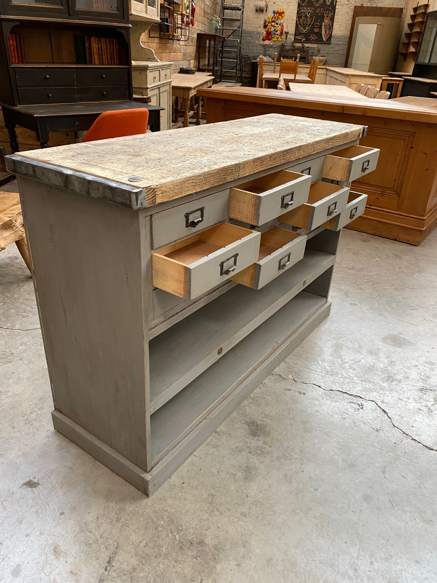 Factory cabinet with drawers