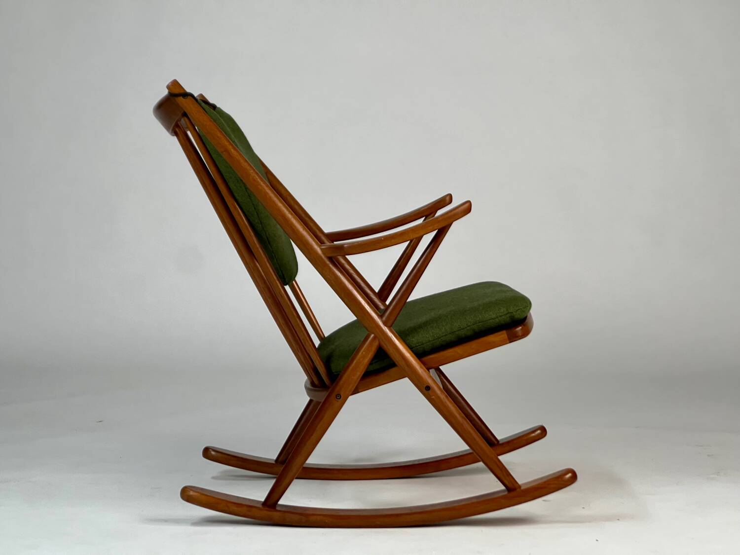Danish teak rocking chair by Frank Reenskaug for Bramin 60s midcentury