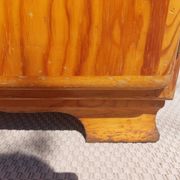 Mado wooden buffet, green and black tray, vintage