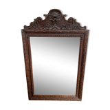 19th century carved solid oak mirror