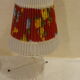 Table lamp, metal base, plastic pleated dayshade and fabrics, design and vintage 1950/60