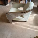 White leather armchair