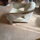 Fauteuil en cuir blanc