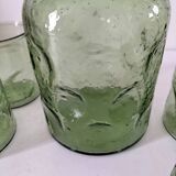 Carafe and matching tumblers in molded glass