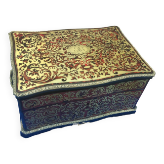 Box Mailbox signed Vervelle Marquetry Boulle Napoleon III