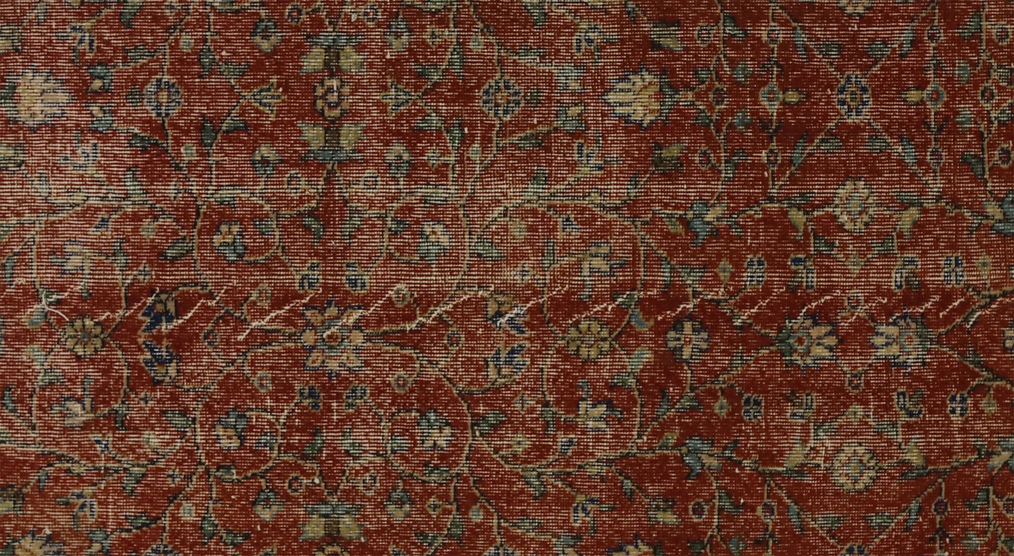 One-of-a-kind turkish handwoven vintage rug - rustic vintage charm 260x 161