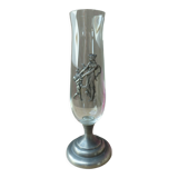 Glass and metal soliflore vase