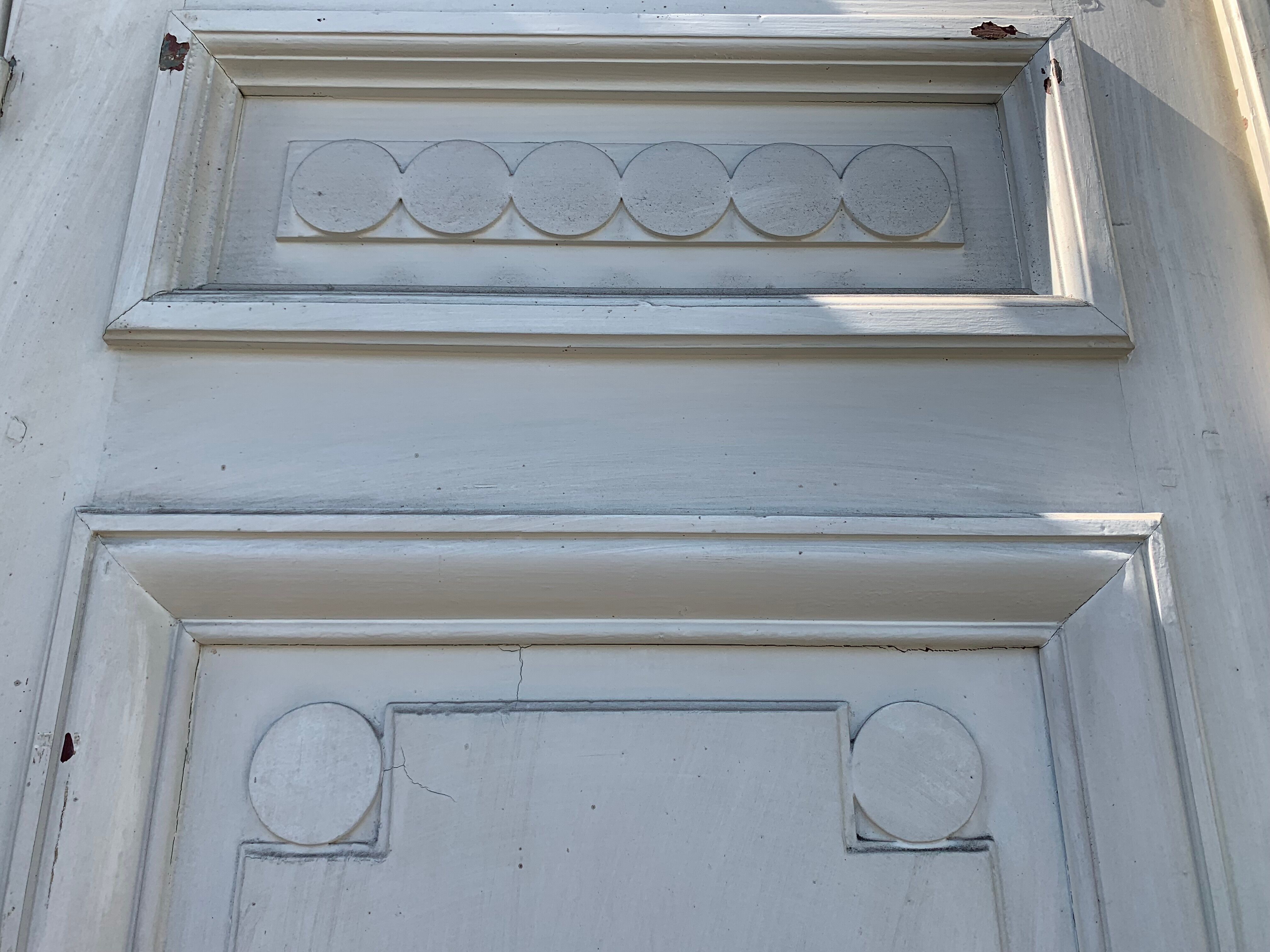 Double Art Deco closet door in patinated fir Xx century
