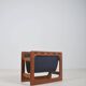 Danish magazine holder in teak and leather by Salin Møbler, 1970s