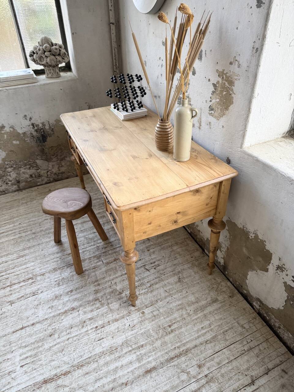 Blonde walnut desk and pine top 1900
