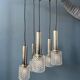 Suspension cascade Mid-Century en verre cristal