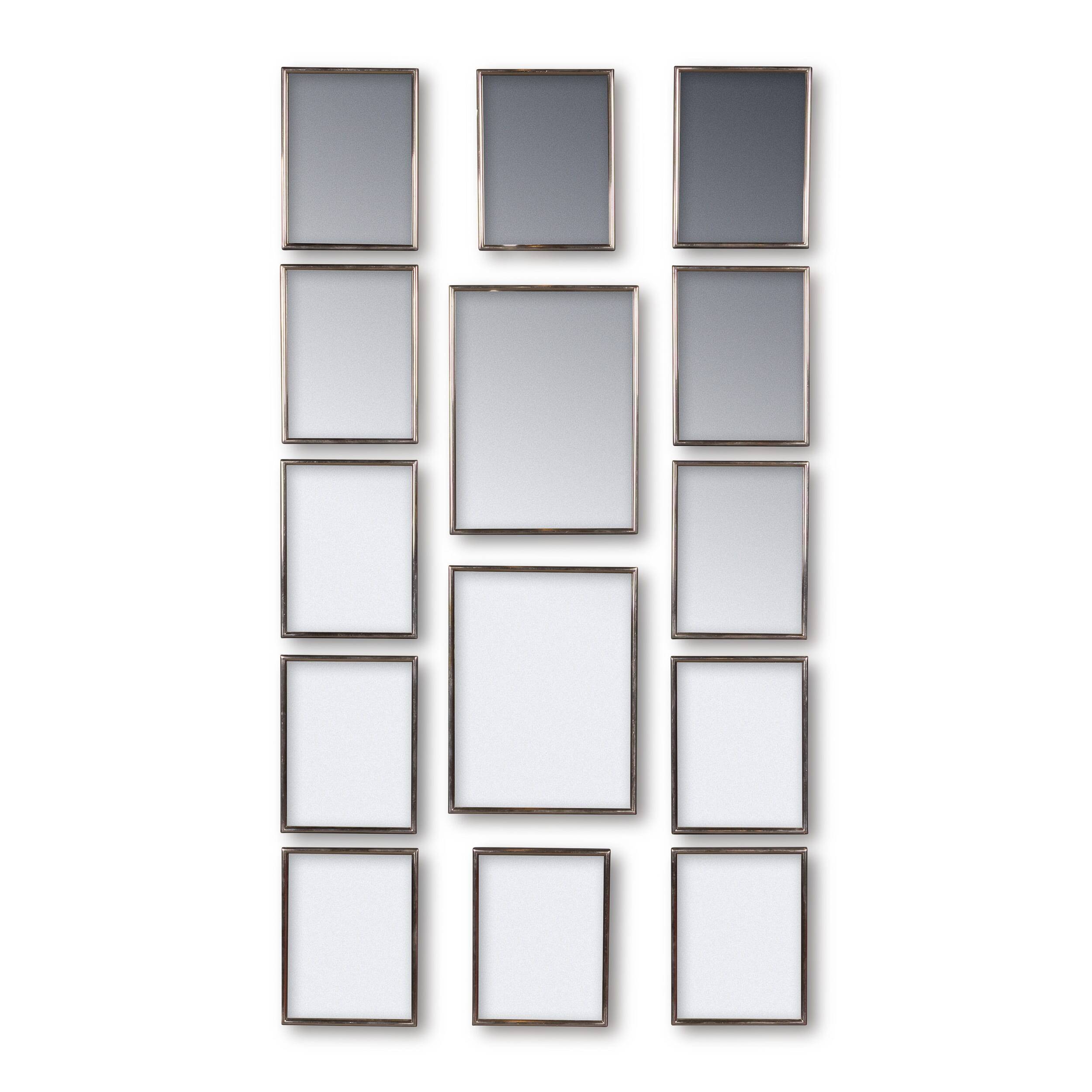 Vintage 20thC Italian Collection Of White Metal Framed Mirrors c.1950