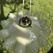 Vintage pleated glass lace lampshade ceiling light