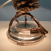 Lampe de table en pomme de pin Hollywood regency, Italie, années 1970