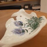 Plat poisson en céramique blanche années 70