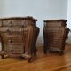 Pair of curved wicker bedside tables