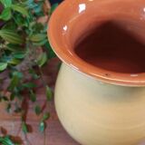 Vase en grès vintage jaune moutarde