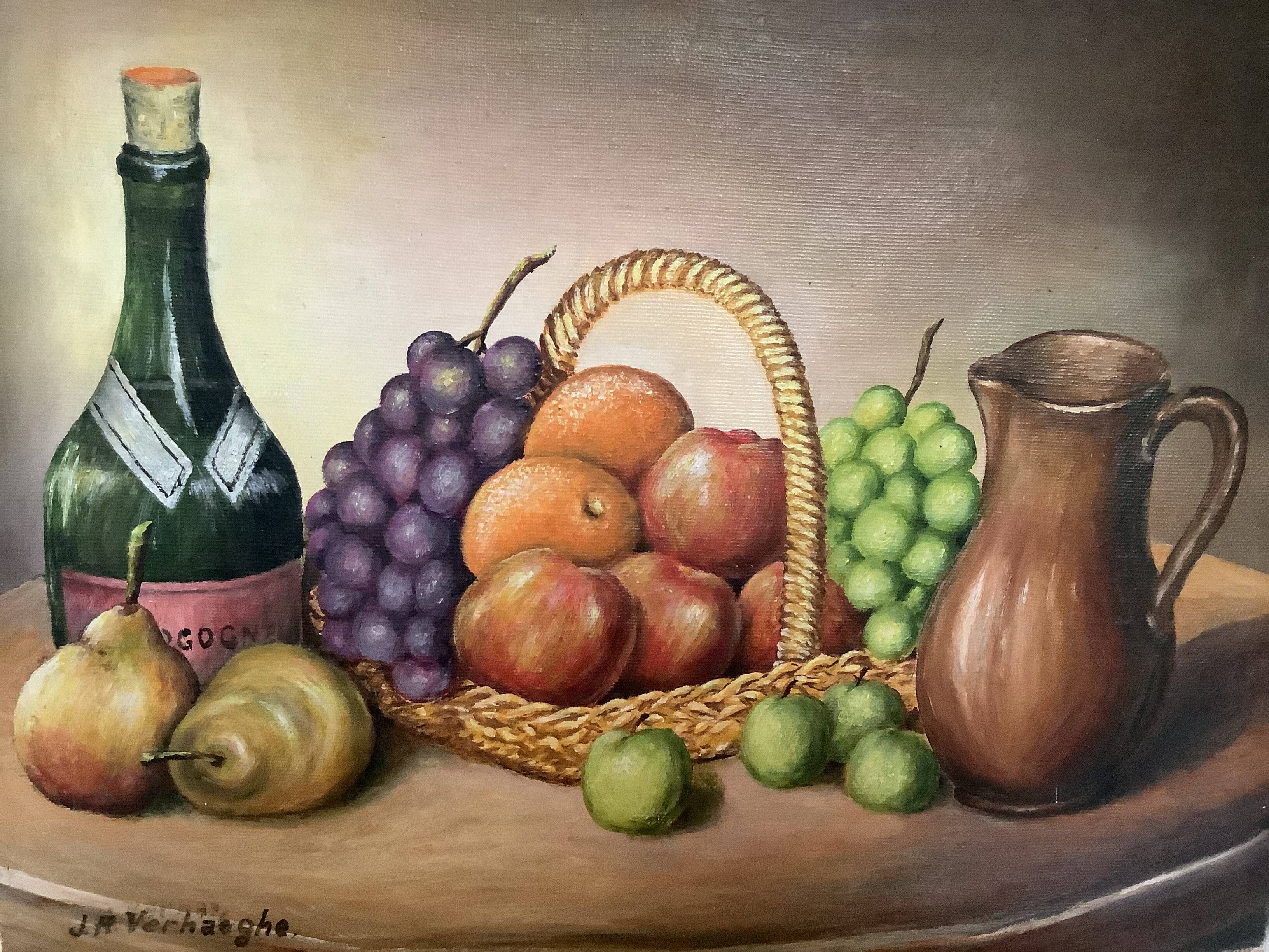 Still life painting in oil on canvas, signed.