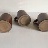 3 mugs grès du marais vintage