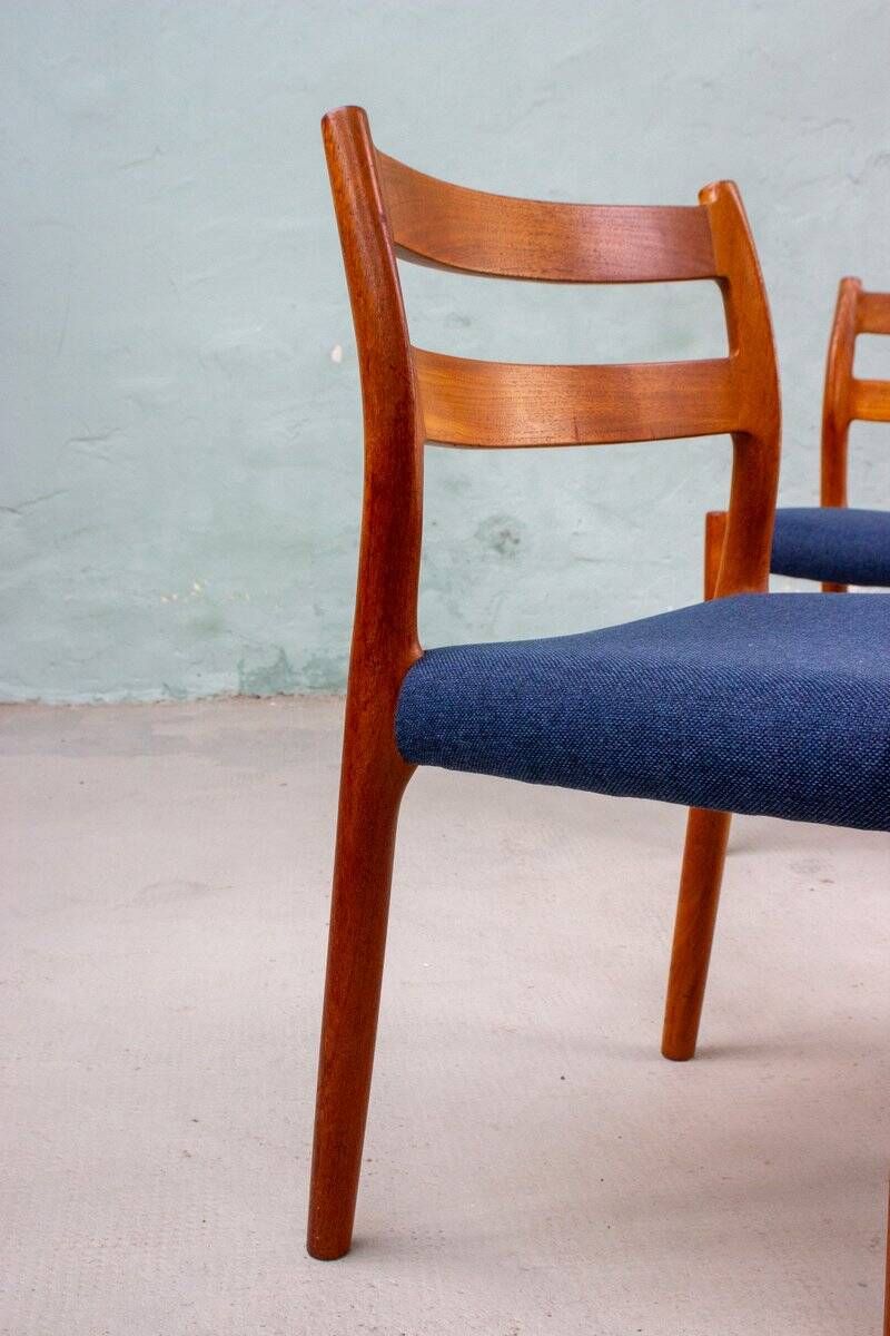 Set of 2 Model No. 84 Teak Chairs by Niels Otto Møller, Denmark, 1960s