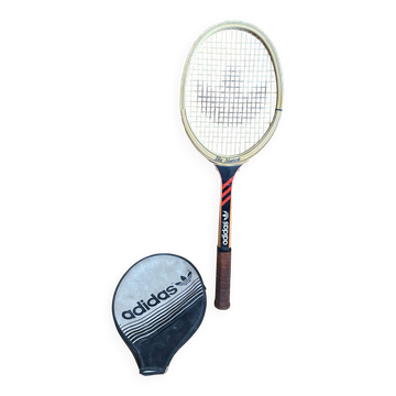 Vintage ADIDAS Tennis Racket Ilie Năstase Wood Sport + Cover