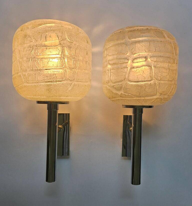Pair of Rare Midcentury Wall Lamps Doria Leuchten, Germany, 1970s