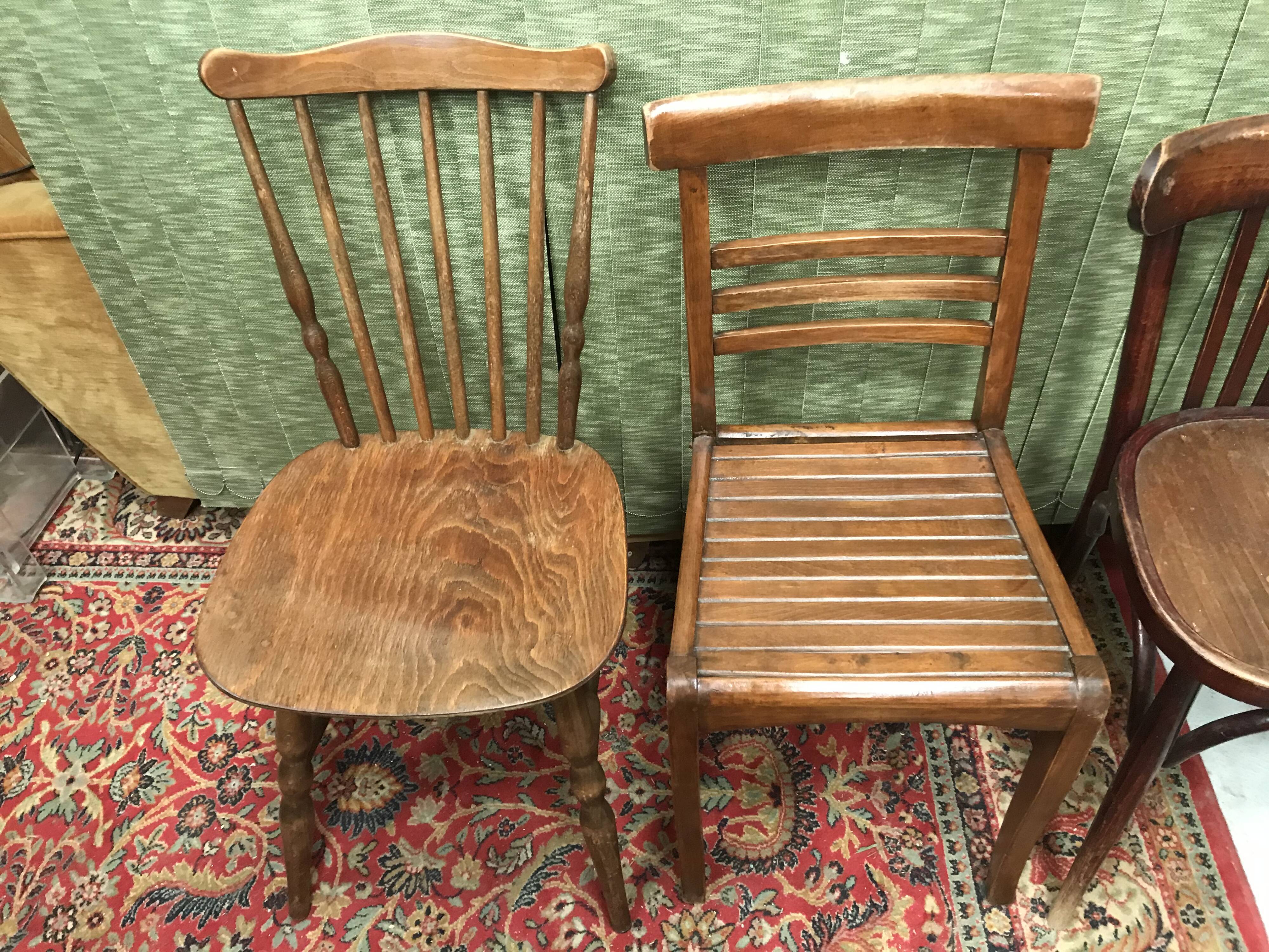 4 vintage mismatched bistro chairs