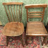 4 vintage mismatched bistro chairs