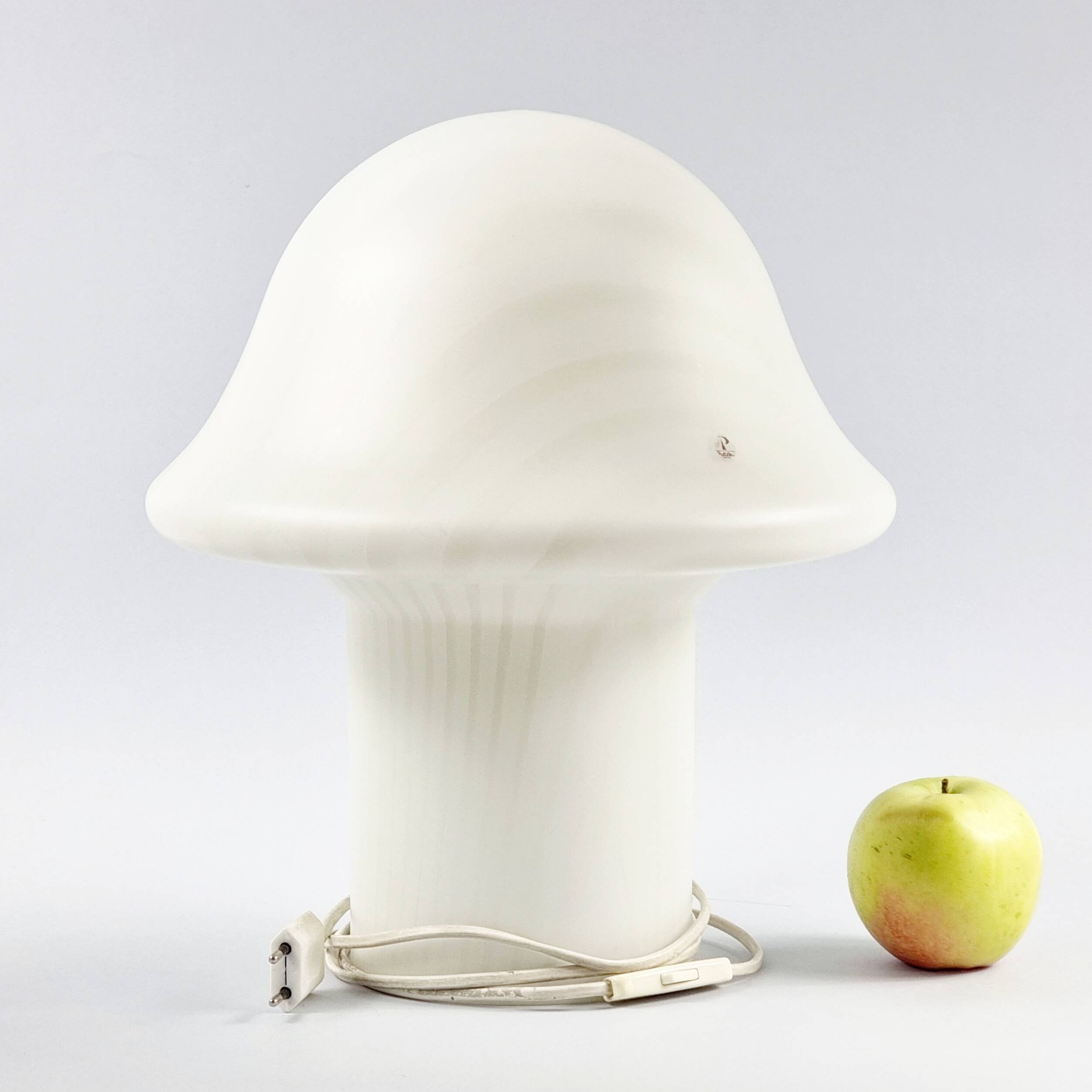 Large Mid Century Space Age Glass Mushroom Table Lamp from Peill & Putzler, Germany, 1970s