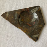 Vintage stone ashtray with orthoceras fossils
