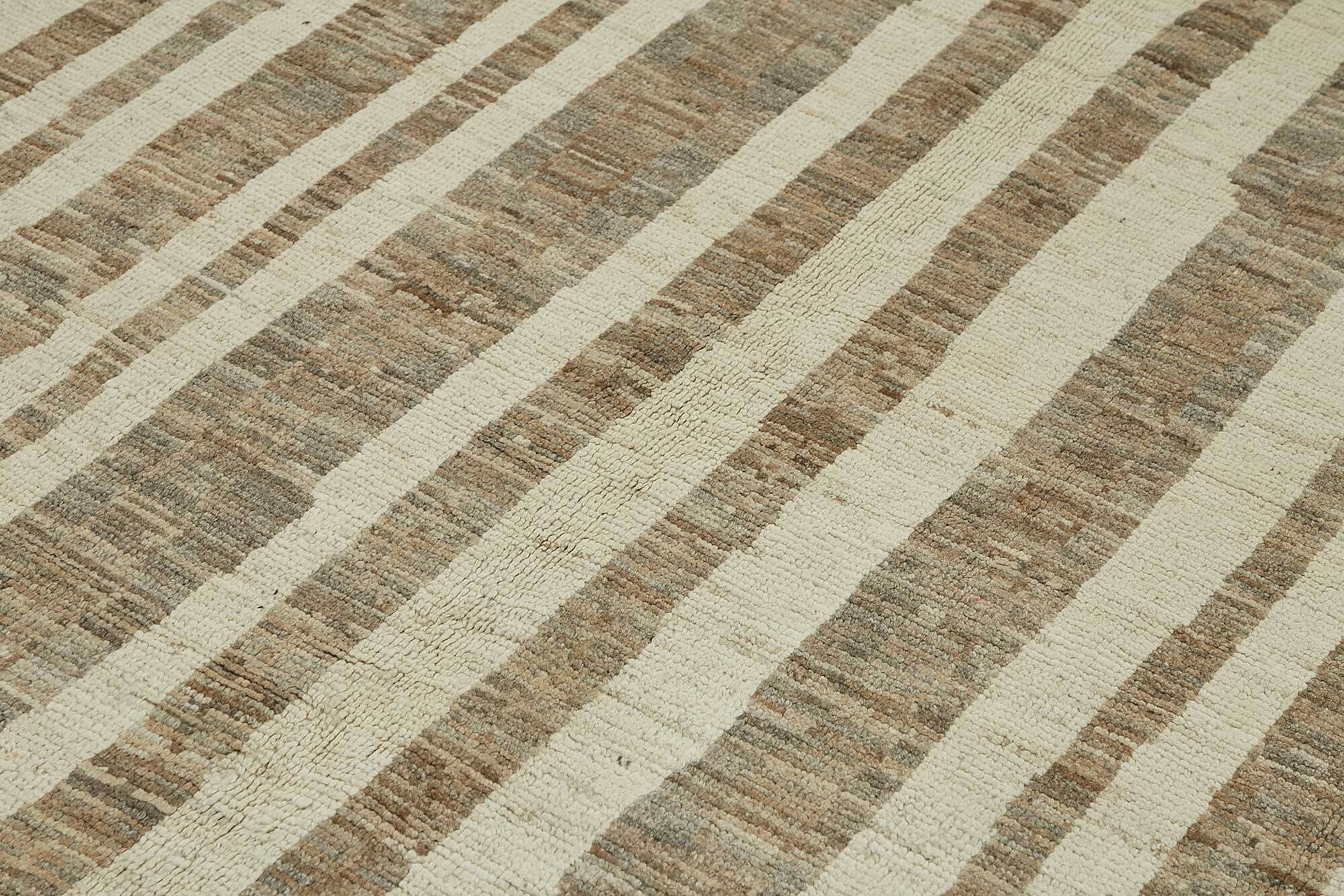 Hand-Knotted Tribal Unique 205 cm x 302 cm Beige Wool Carpet