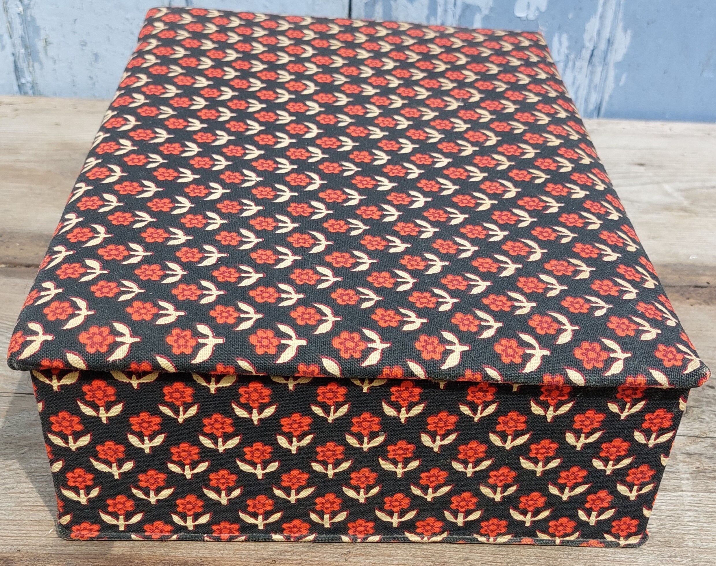 70s fabric storage box