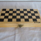 Checkers game and backgammon travel wood