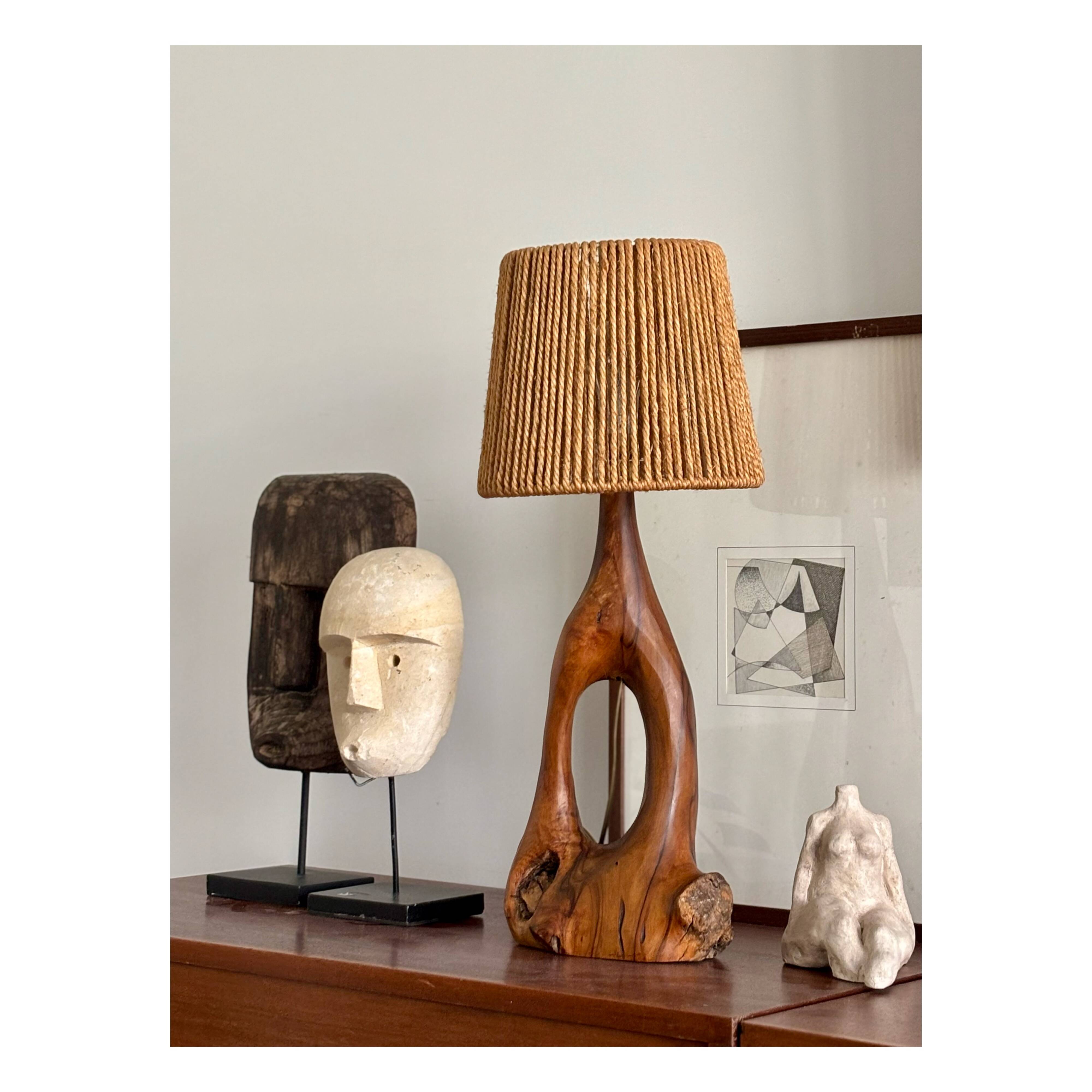 Lampe en bois vintage