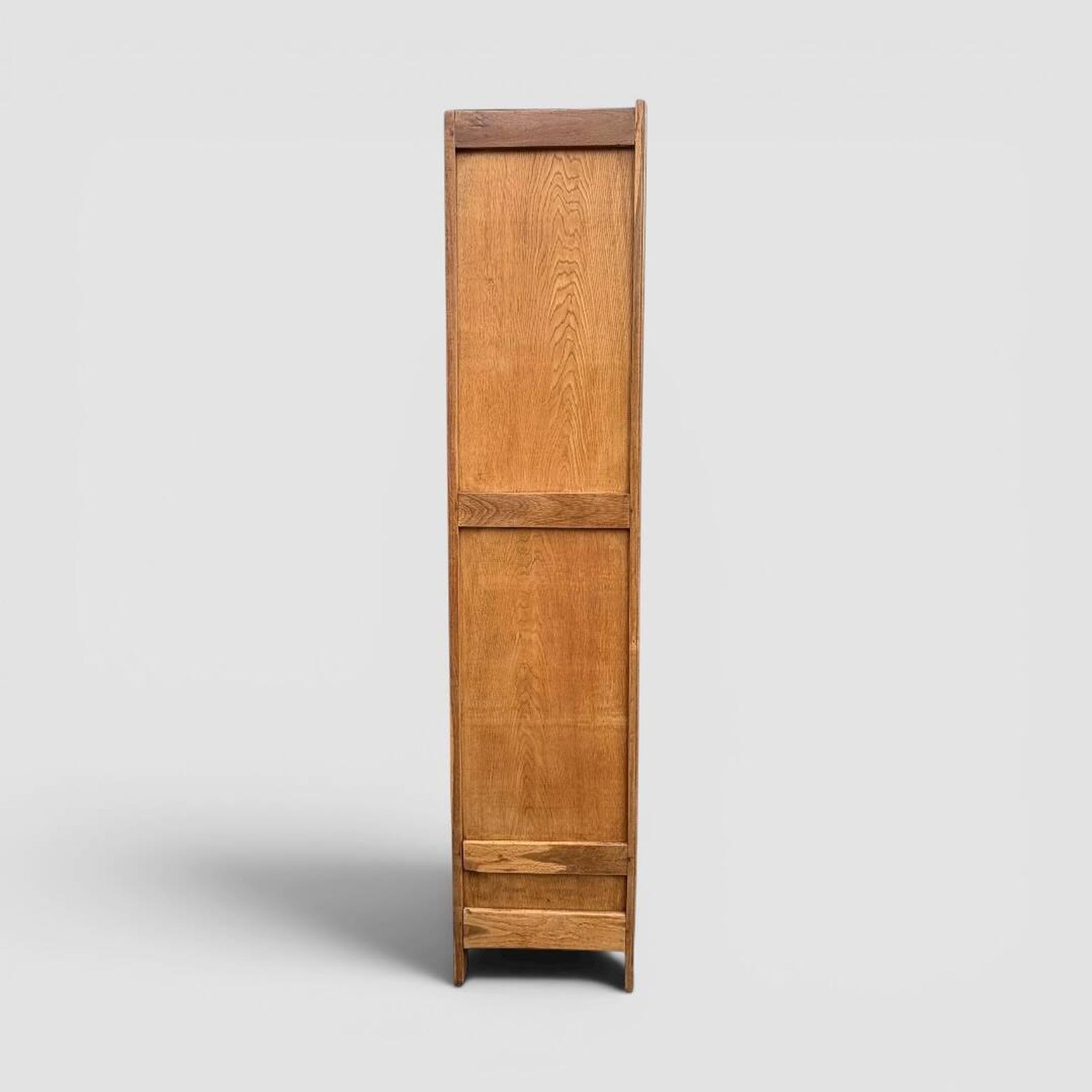 Parisian wardrobe with bevelled glass, blonde oak, Art Deco 1930.