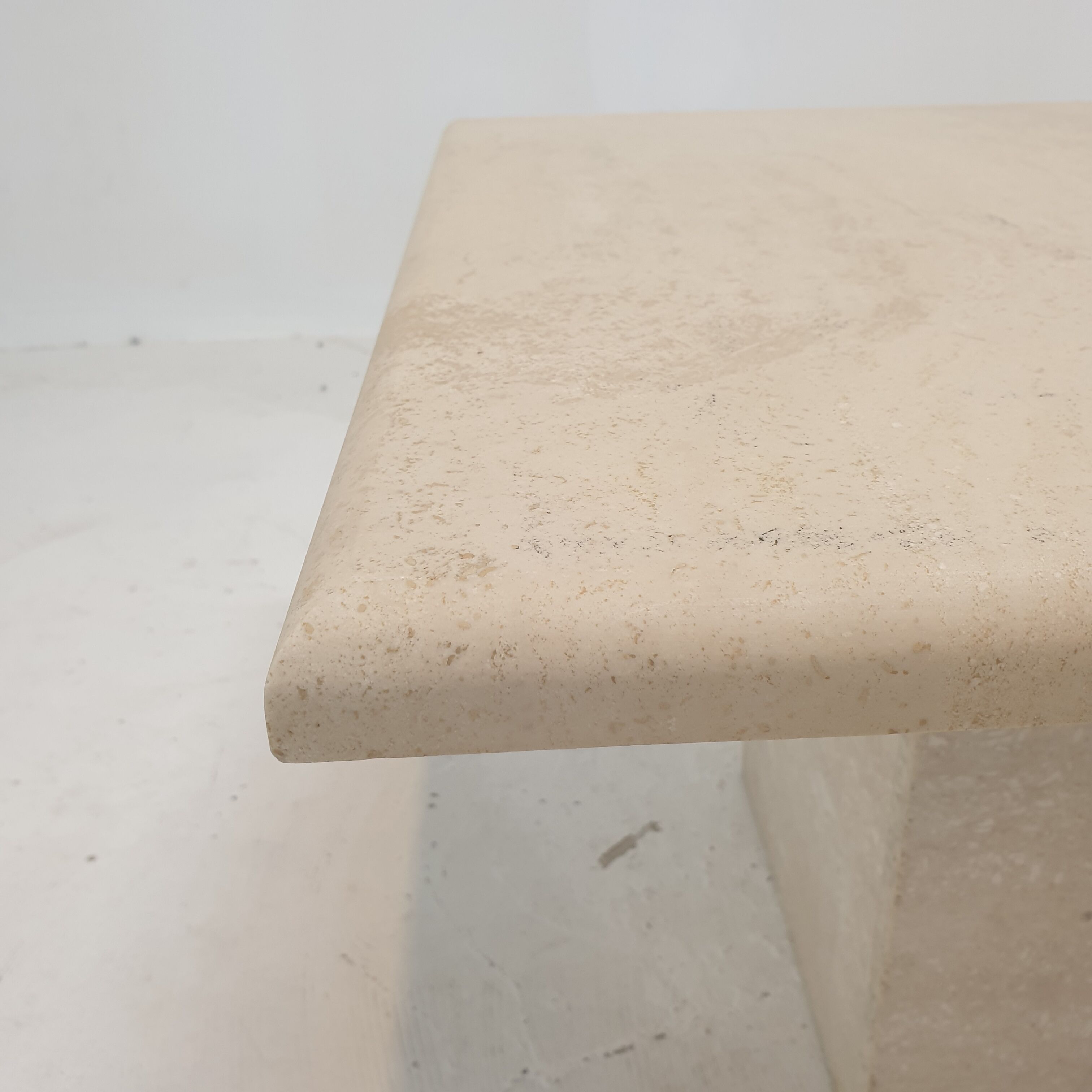 Set of 2 Italian Travertine Coffee or Side Tables, 1980s