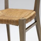 Pair of straw chairs, geneviève pons, 1950s