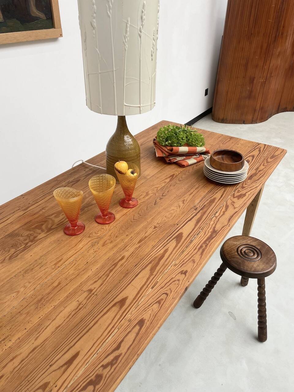 Pine and oak farmhouse table 220 cm