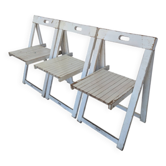 Set of 3 Vintage TRIESTE Foldable Chair by Aldo Jacober, 1970s Mid-Century