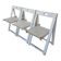 Set of 3 Vintage TRIESTE Foldable Chair by Aldo Jacober, 1970s Mid-Century