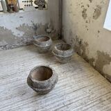 Trio of stone and cement planters, early 1900s