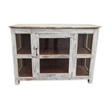 Small old white wooden display case