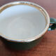 Green bistro coffee cups, and Pilluivit gold (10), porcelain, vintage