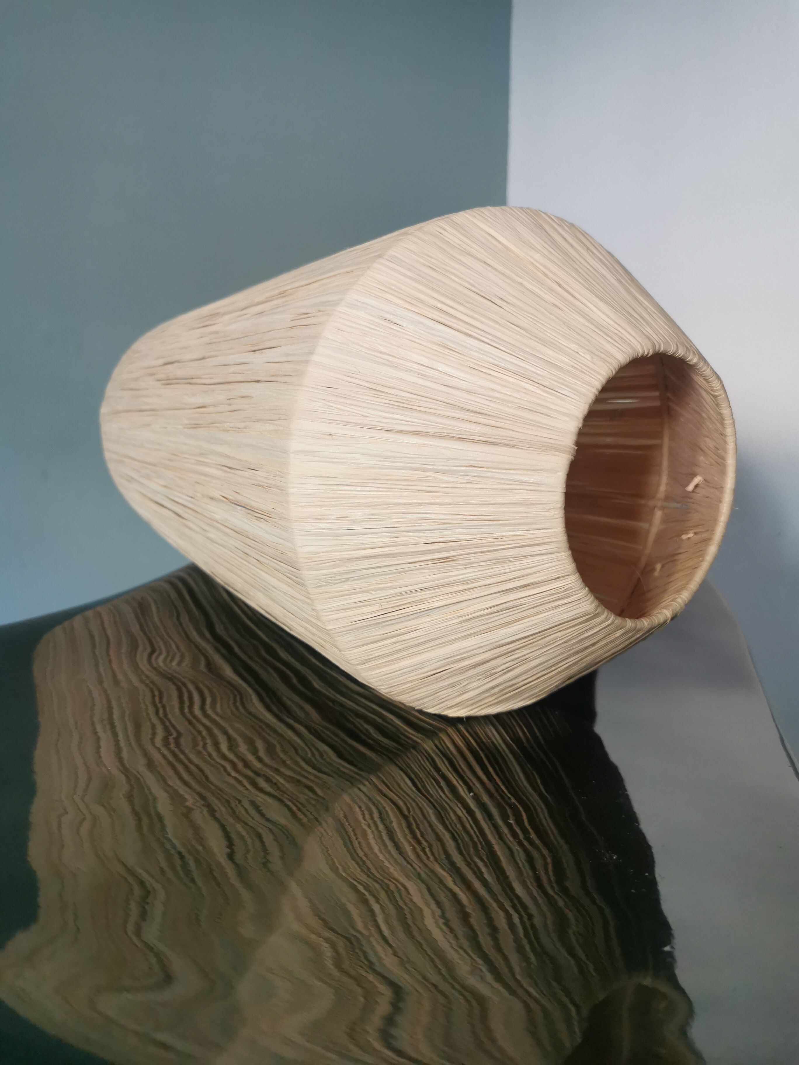 Hanging in natural raffia