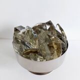 Vintage stainless steel and crystal flower stand