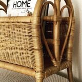 Vintage rattan magazine holder