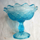 Wooden cup blue gridded glass: Vallérysthal or Portieux